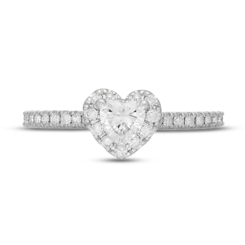Main Image 2 of Previously Owned Neil Lane Diamond Engagement Ring 5/8 ct tw Heart & Round-Cut 14K White Gold