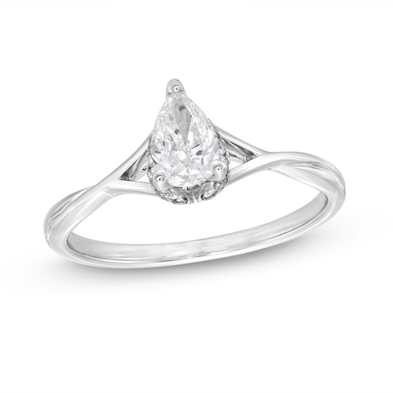 Previously Owned Diamond Solitaire Engagement Ring 5/8 ct tw Pear-Shaped 14K White Gold (I/I2)