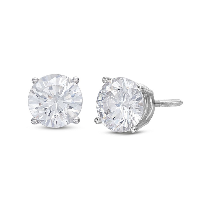 Main Image 1 of Previously Owned KAY Lab-Grown Diamonds Solitaire Stud Earrings 1-1/2 ct tw 14K White Gold (F/SI2)