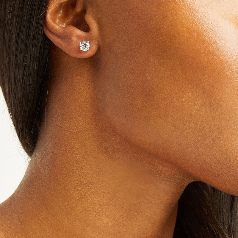 Main Image 5 of Previously Owned KAY Lab-Grown Diamonds Solitaire Stud Earrings 1-1/2 ct tw 14K White Gold (F/SI2)