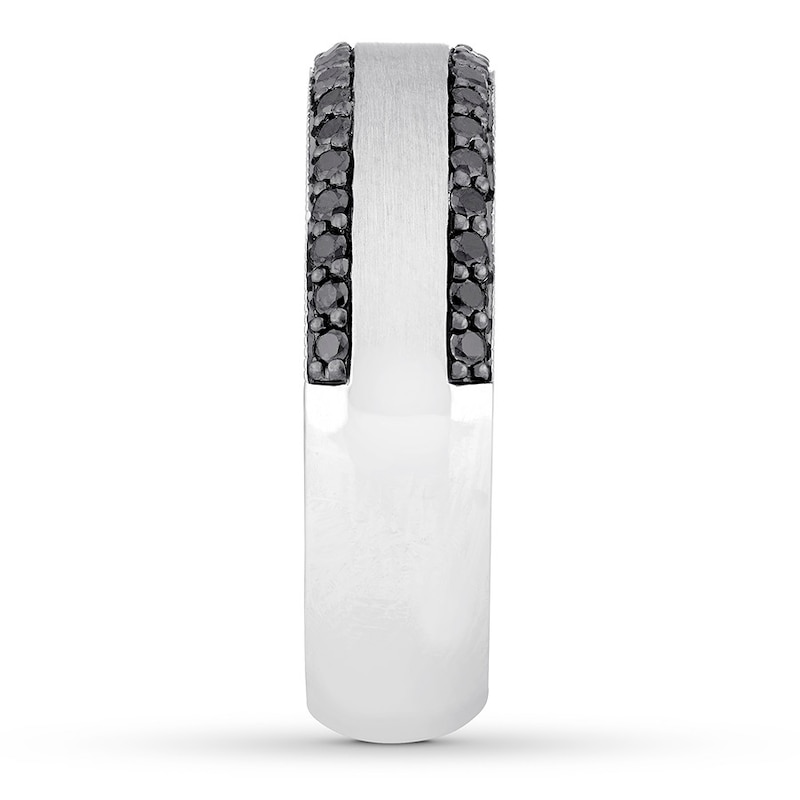 Main Image 3 of Previously Owned Neil Lane Men's Black Diamond Band 1/2 ct tw 14K White Gold