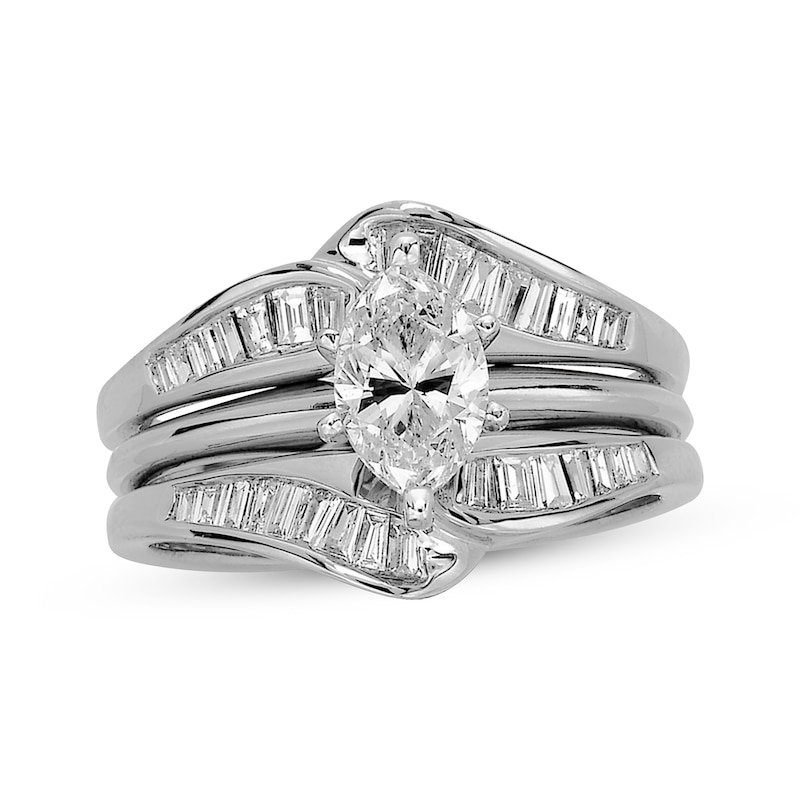 Main Image 3 of Previously Owned Wrap 1/2 ct tw Baguette-cut 14K White Gold