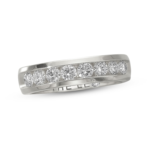 Previously Owned Men's THE LEO Diamond Wedding Band 1 ct tw 14K White Gold