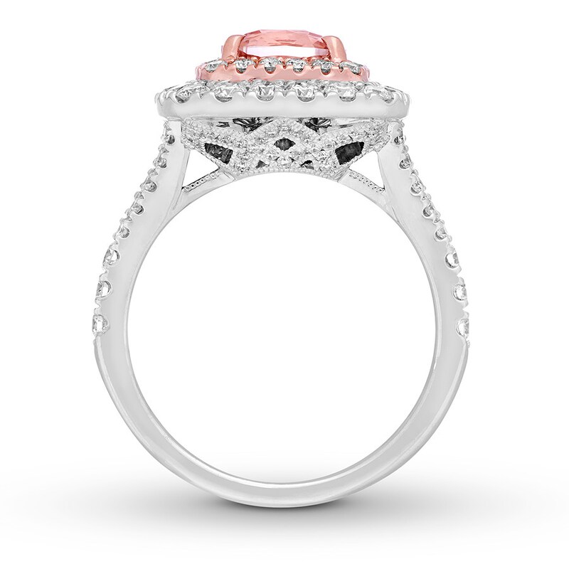 Main Image 2 of Previously Owned Neil Lane Morganite Engagement Ring 1-1/4 ct tw Diamonds 14K Two-Tone Gold Size 10