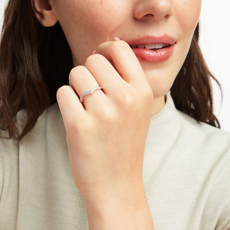 Main Image 3 of Previously Owned Neil Lane Wedding Band 1/6 ct tw Diamonds 14K White Gold Size 6.75