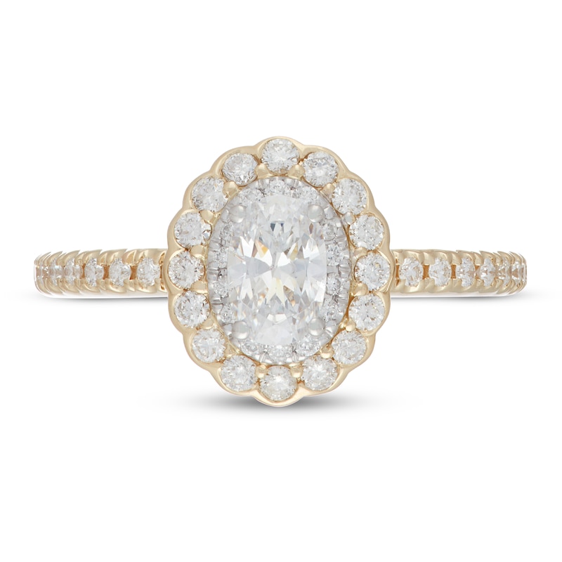 Main Image 3 of Previously Owned Neil Lane Diamond Engagement Ring 7/8 ct tw Oval/Round 14K Two-Tone Gold Size 5