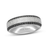 Thumbnail Image 1 of Previously Owned Neil Lane Men's Black Diamond Wedding Band 1/2 ct tw Round-Cut 14K White Gold Size 9