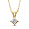 Thumbnail Image 1 of Previously Owned Princess-Cut Diamond Solitaire Necklace 3/8 ct tw 14K Yellow Gold