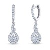 Thumbnail Image 1 of Previously Owned THE LEO Diamond Dangle Earrings 1 ct tw Round-cut 14K White Gold