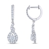 Thumbnail Image 2 of Previously Owned THE LEO Diamond Dangle Earrings 1 ct tw Round-cut 14K White Gold