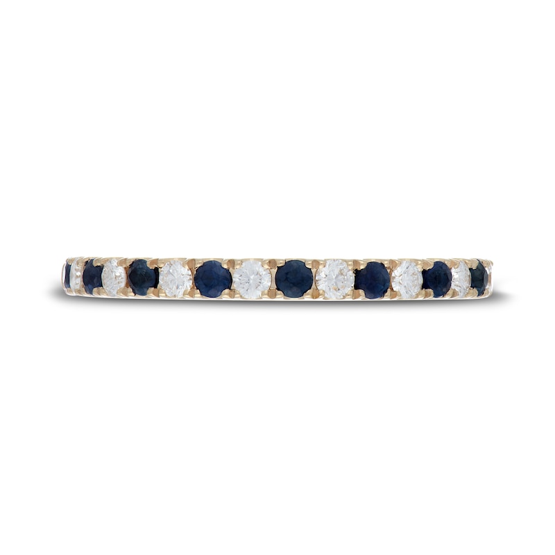 Main Image 3 of Previously Owned Neil Lane Blue Sapphire & Diamond Anniversary Ring 1/5 ct tw 14K Yellow Gold Size 9