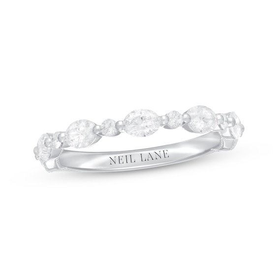 Previously Owned Neil Lane Premiere Diamond Anniversary Ring 1 ct tw Oval & Round Platinum Size 4.5