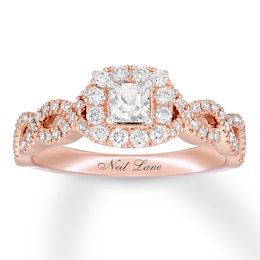 Previously Owned Neil Lane Engagement Ring 5/8 ct tw Princess-cut 14K Rose Gold
