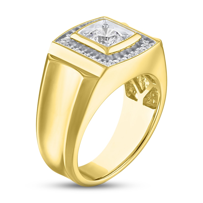 Main Image 2 of Previously Owned Men's KAY Lab-Grown Diamonds Square Ring 1 ct tw 14K Yellow Gold