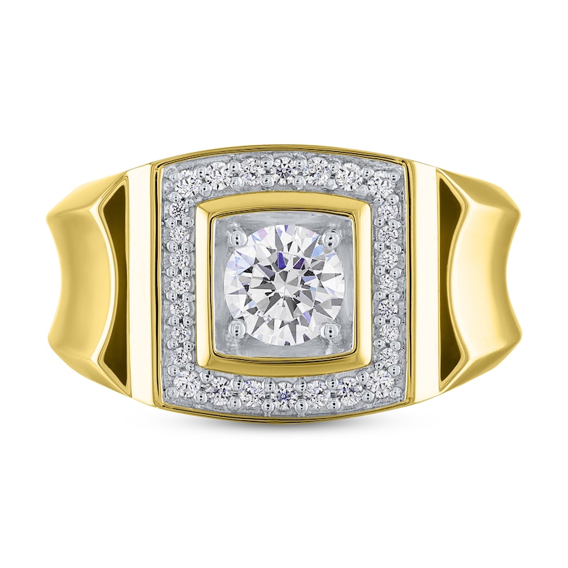 Main Image 3 of Previously Owned Men's KAY Lab-Grown Diamonds Square Ring 1 ct tw 14K Yellow Gold