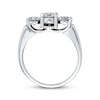 Thumbnail Image 3 of Previously Owned Round-Cut Diamond Three-Stone Engagement Ring 1-1/2 ct tw 14K White Gold