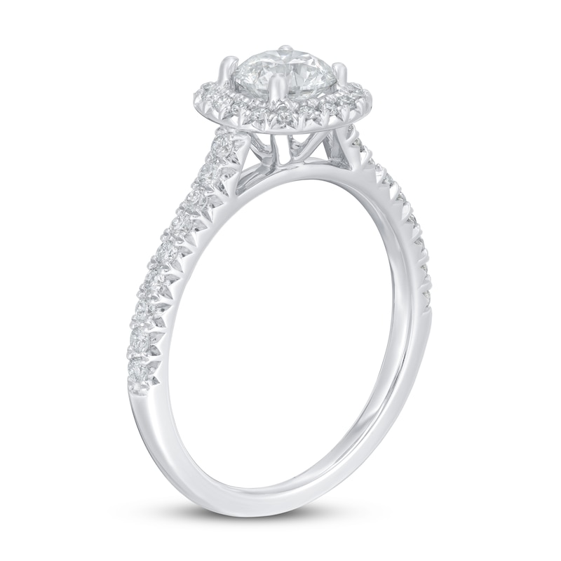 Main Image 2 of Previously Owned Lab-Grown Diamonds Engagement Ring 1 ct tw Round-cut 14K White Gold