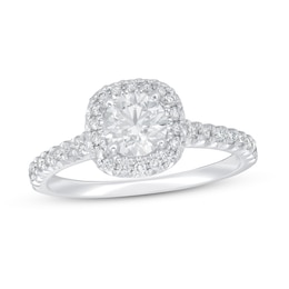 Previously Owned Lab-Grown Diamonds Engagement Ring 1 ct tw Round-cut 14K White Gold