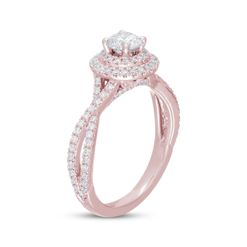 Main Image 2 of Previously Owned Neil Lane Premiere Engagement Ring 1 ct tw Round-cut 14K Rose Gold