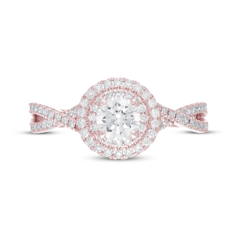 Main Image 3 of Previously Owned Neil Lane Premiere Engagement Ring 1 ct tw Round-cut 14K Rose Gold