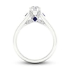 Thumbnail Image 4 of Previously Owned Diamond & Blue Sapphire Engagement Ring 3/4 ct tw Round & Princess-cut 14K White Gold