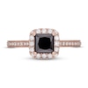 Thumbnail Image 3 of Previously Owned Neil Lane Black & White Diamond Engagement Ring 1-3/8 ct tw Princess & Round-cut 14K Rose Gold Size 5