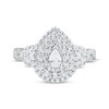 Thumbnail Image 3 of Previously Owned Pear-Shaped Diamond Triple-Frame Engagement Ring 1 ct tw 14K White Gold