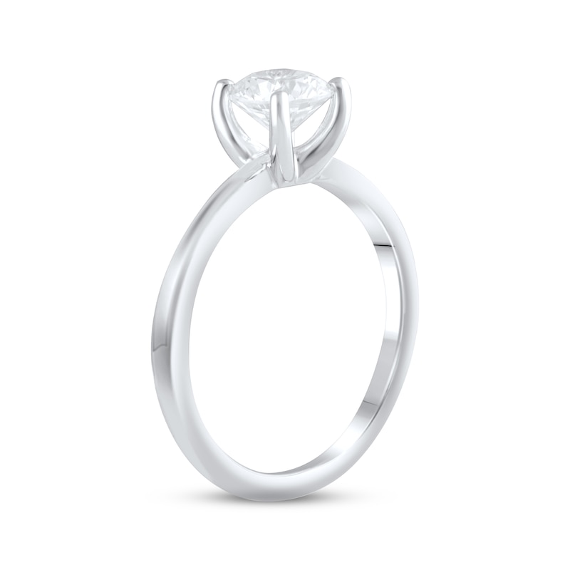 Main Image 2 of Previously Owned Lab-Grown Diamonds Solitaire Ring 1 ct tw Round-cut 14K White Gold (F/VS2)