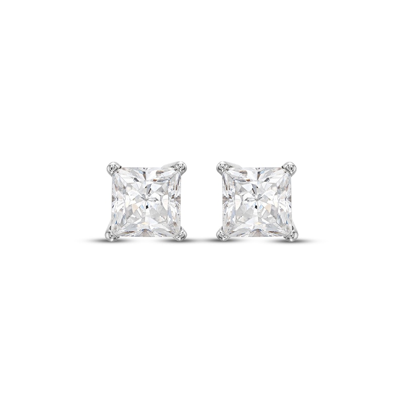 Main Image 2 of Previously Owned KAY Lab-Grown Diamonds Princess-Cut Solitaire Stud Earrings 1 ct tw 14K White Gold (F/SI2)