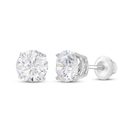 Previously Owned KAY Lab-Grown Diamonds Solitaire Stud Earrings 2 ct tw 14K White Gold (F/VS2)