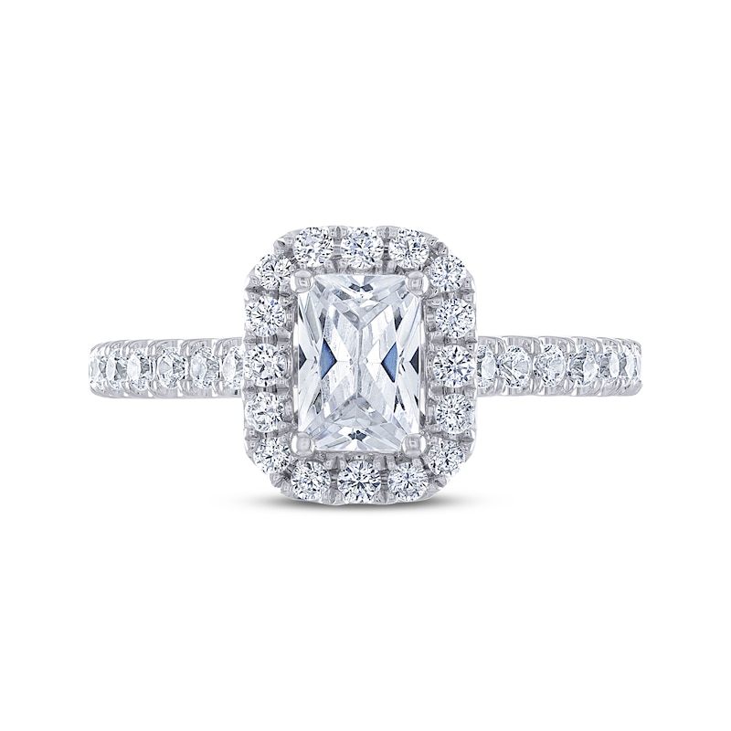 Main Image 3 of Previously Owned THE LEO Legacy Lab-Grown Diamond Emerald-Cut Engagement Ring 1-3/8 ct tw 14K White Gold
