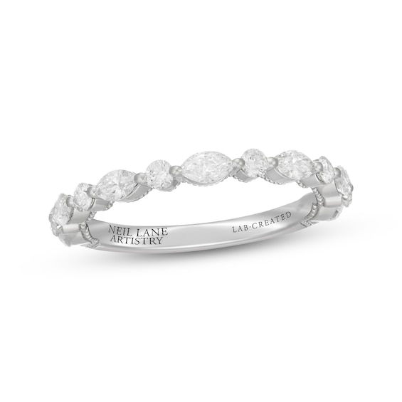 Previously Owned Neil Lane Artistry Marquise & Round-Cut Lab-Grown Diamond Anniversary Band 3/4 ct tw 14K White Gold