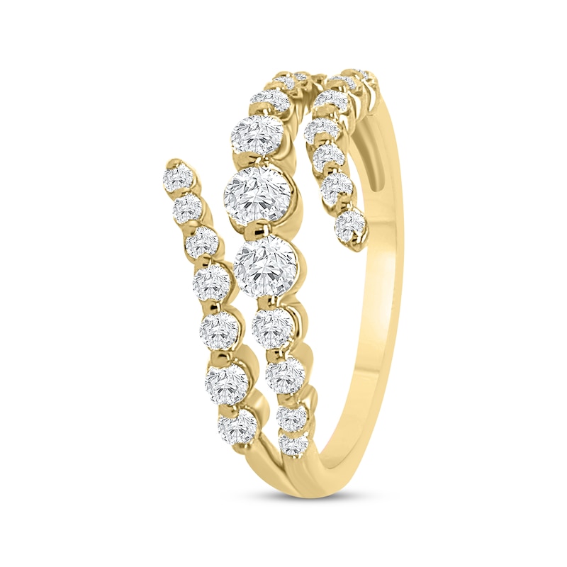 Main Image 2 of Previously Owned KAY Lab-Grown Diamonds Graduated Spiral Ring 3/4 ct tw 14K Yellow Gold