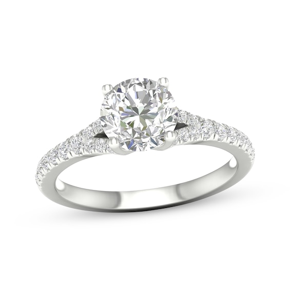 Previously Owned Lab-Grown Diamonds Round-Cut Engagement Ring 1-3/4 ct tw 14K White Gold