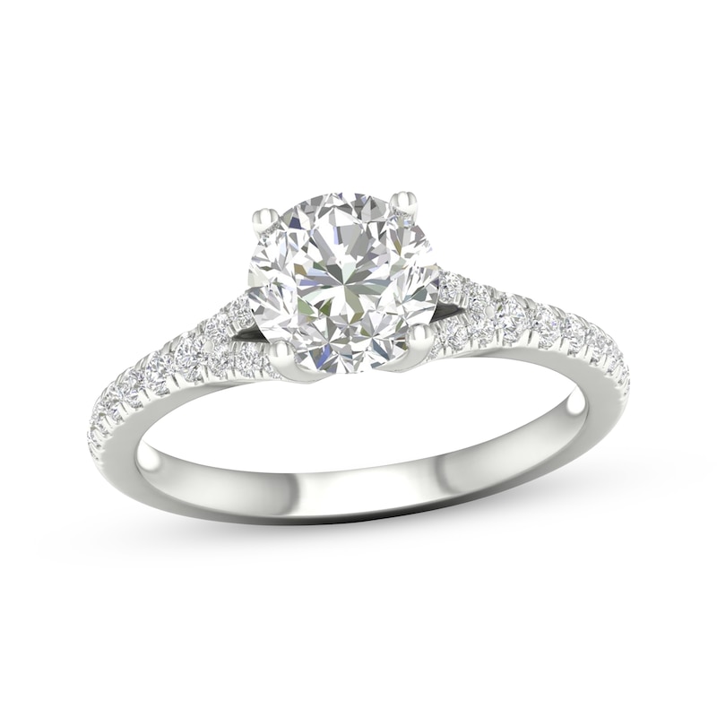 Main Image 1 of Previously Owned Lab-Grown Diamonds Round-Cut Engagement Ring 1-3/4 ct tw 14K White Gold