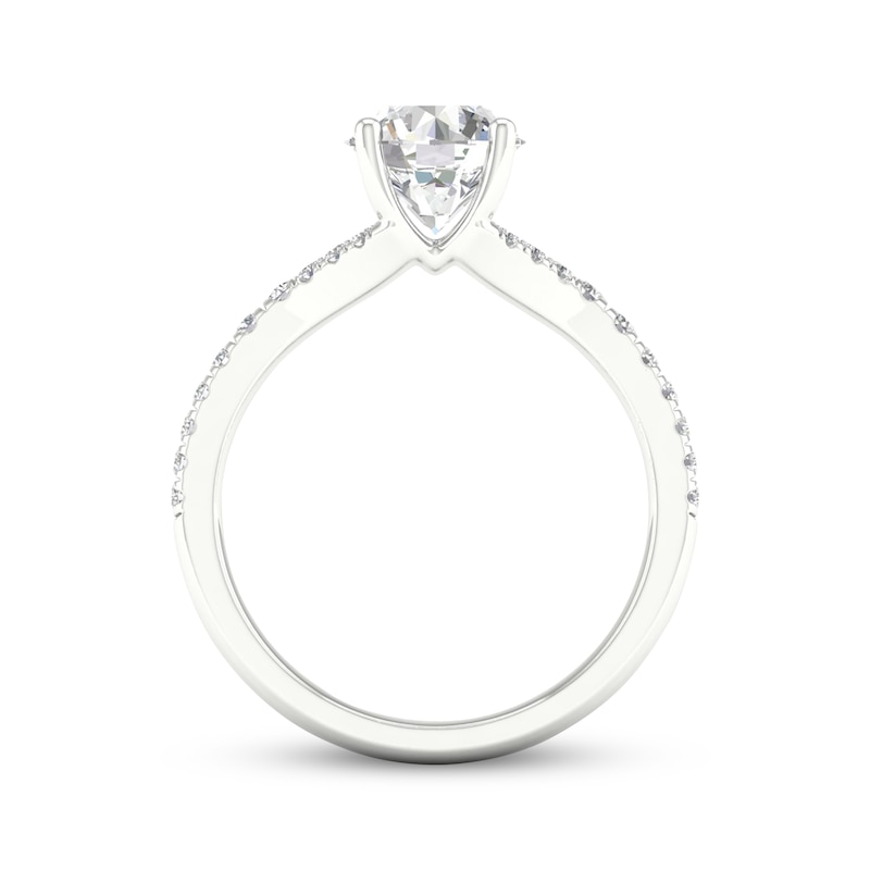 Main Image 4 of Previously Owned Lab-Grown Diamonds Round-Cut Engagement Ring 1-3/4 ct tw 14K White Gold