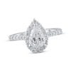 Thumbnail Image 1 of Previously Owned Lab-Grown Diamonds Halo Engagement Ring 1-1/2 ct tw Pear & Round-cut 14K White Gold