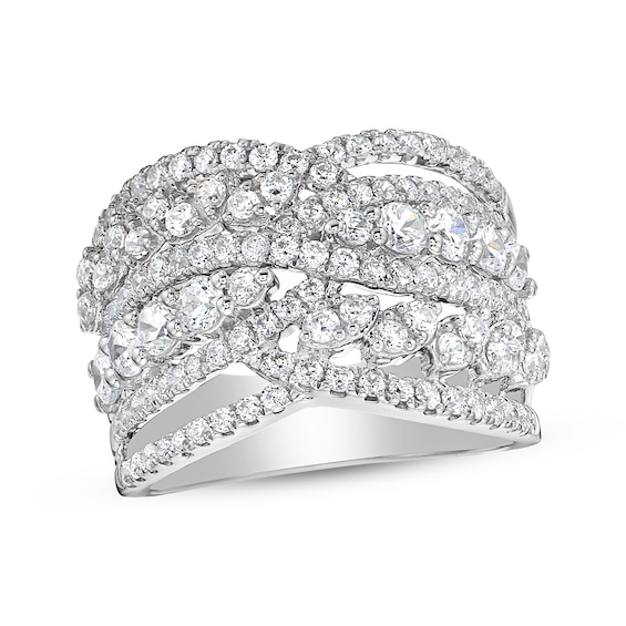 Previously Owned Diamond Multi-Row Crossover Fashion Ring 2 ct tw 10K White Gold Size 7