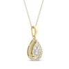 Thumbnail Image 2 of Previously Owned Diamond Teardrop Halo Necklace 1/2 ct tw 10K Yellow Gold 18"