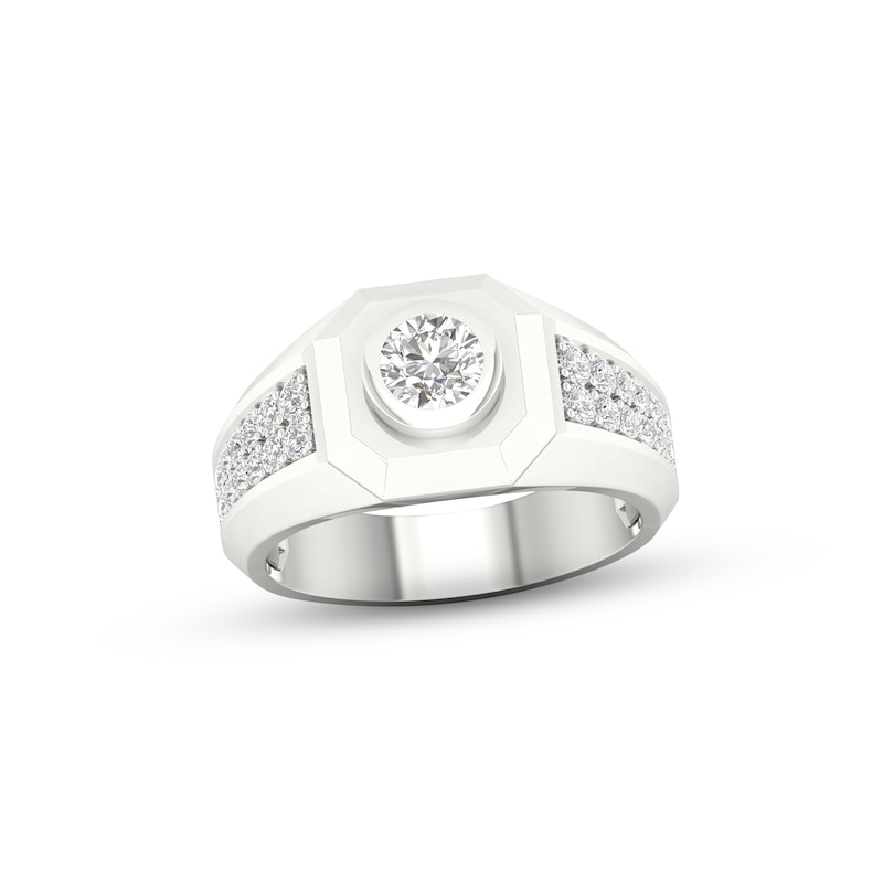 Main Image 1 of Previously Owned Men's KAY Lab-Grown Diamonds Ring 1-1/4 ct tw 14K White Gold