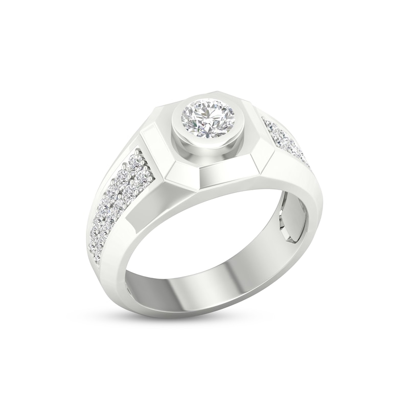 Main Image 2 of Previously Owned Men's KAY Lab-Grown Diamonds Ring 1-1/4 ct tw 14K White Gold