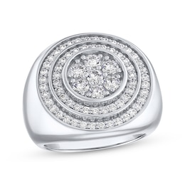 Previously Owned Men's KAY Lab-Grown Diamonds Ring 2 ct tw Round-cut 14K White Gold