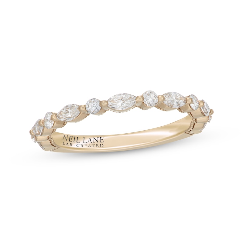 Main Image 1 of Previously Owned Neil Lane Artistry Marquise & Round-Cut Lab-Grown Diamond Anniversary Band 3/4 ct tw 14K Yellow Gold Size 6