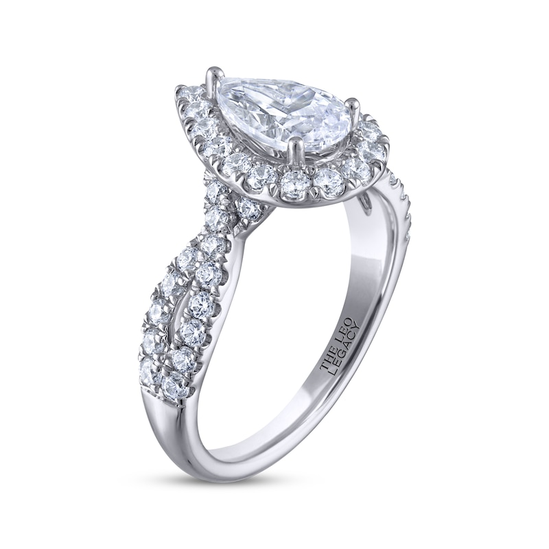 Main Image 2 of Previously Owned THE LEO Legacy Lab-Grown Diamond Pear-Shaped Twist Shank Engagement Ring 1-3/4 ct tw 14K White Gold