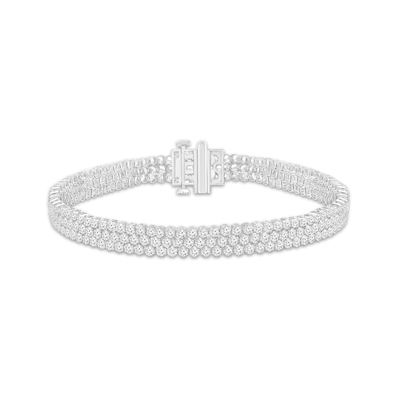 Main Image 1 of Previously Owned KAY Lab-Grown Diamonds Triple-Row Bracelet 6 ct tw 10K White Gold 7.25&quot;