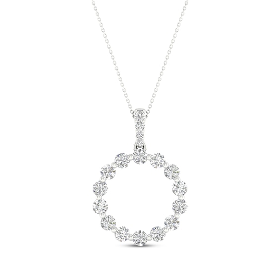 Previously Owned KAY Lab-Grown Diamonds Circle Necklace 1 ct tw 14K White Gold 18”