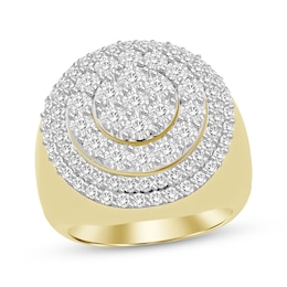 Previously Owned Men's Multi-Diamond Center Circle Ring 2 ct tw 10K Yellow Gold