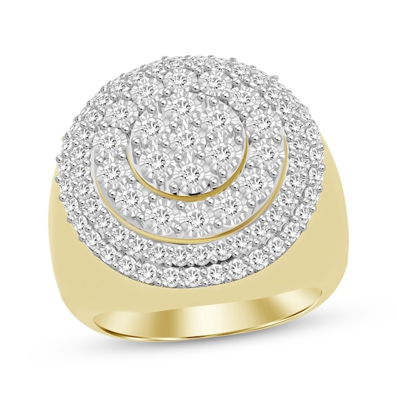 Previously Owned Men's Multi-Diamond Center Circle Ring 2 ct tw 10K Yellow Gold