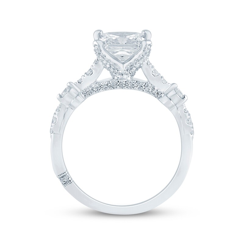 Main Image 3 of Previously Owned Monique Lhuillier Bliss Princess-Cut Lab-Grown Diamond Engagement Ring 1-7/8 ct tw 18K White Gold