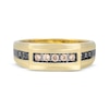Thumbnail Image 4 of Previously Owned Men's Brown & Black Diamond Wedding Band 1/2 ct tw 10K Yellow Gold